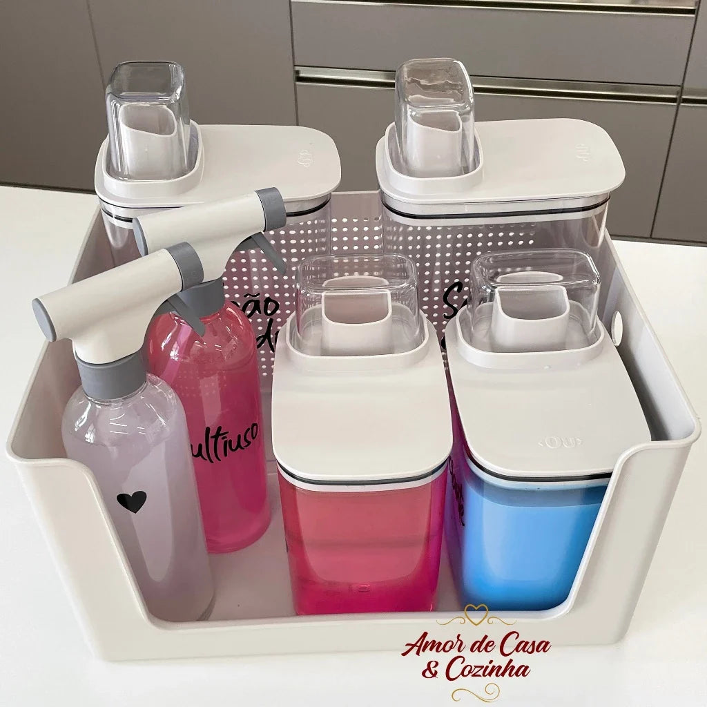 Flow Home™ – Kit Lavanderia Premium [7 Peças + Cesto]