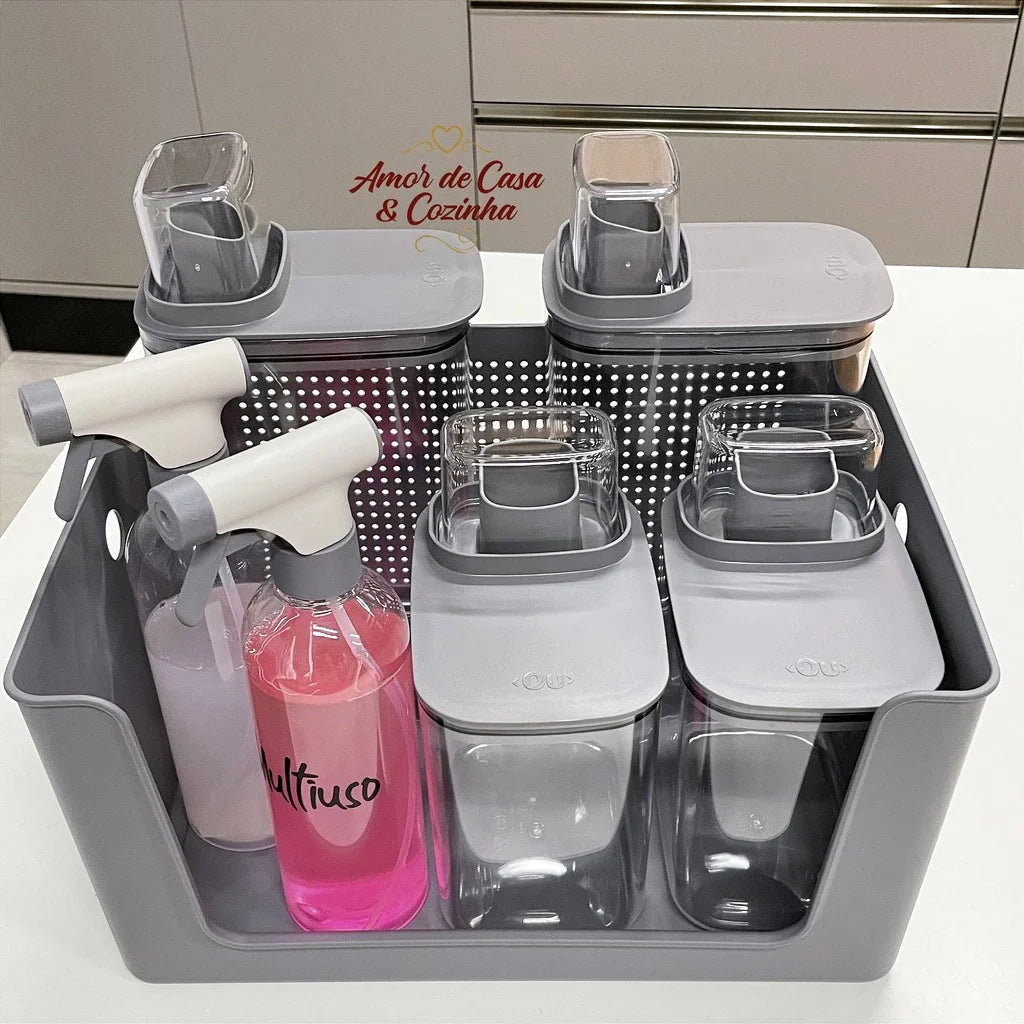 Flow Home™ – Kit Lavanderia Premium [7 Peças + Cesto]